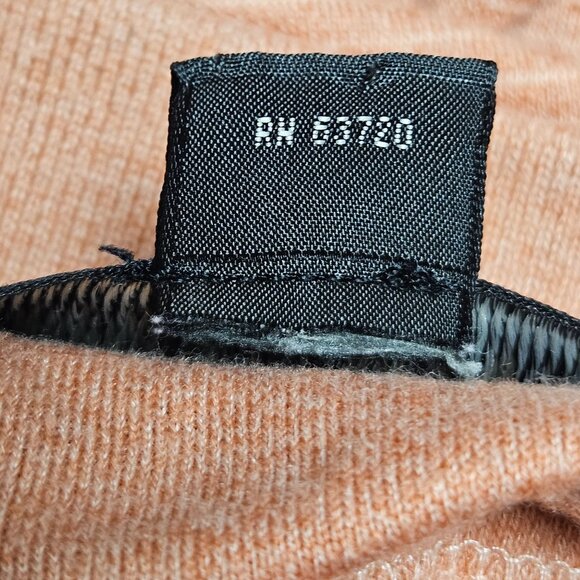 Knights Sportswear Mens Polo Shirt L Peach Striped Pocket Logo Polyester Cotton - Picture 6 of 9